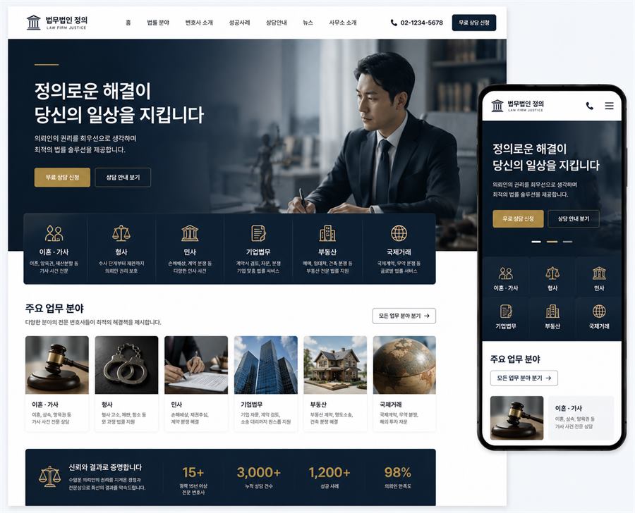 법무법인 홈페이지 예시
